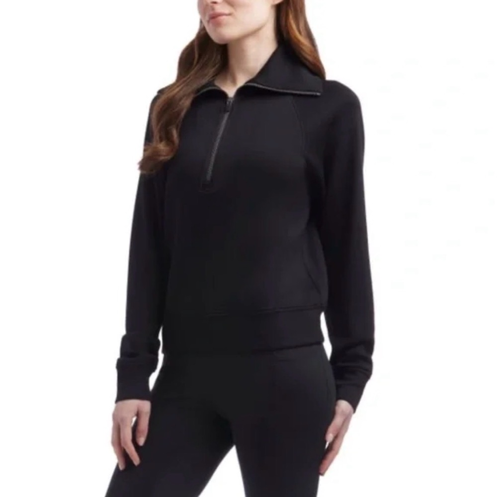 Danskin Women's Black Half-Zip Pullover Top